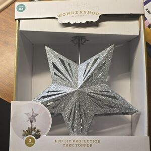 Wondershop Glittering Silver Star Tree Topper Led Projection